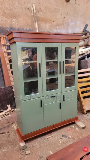 4x6 Cupboard Well Finished and Designed in Light Green Mahogany Color