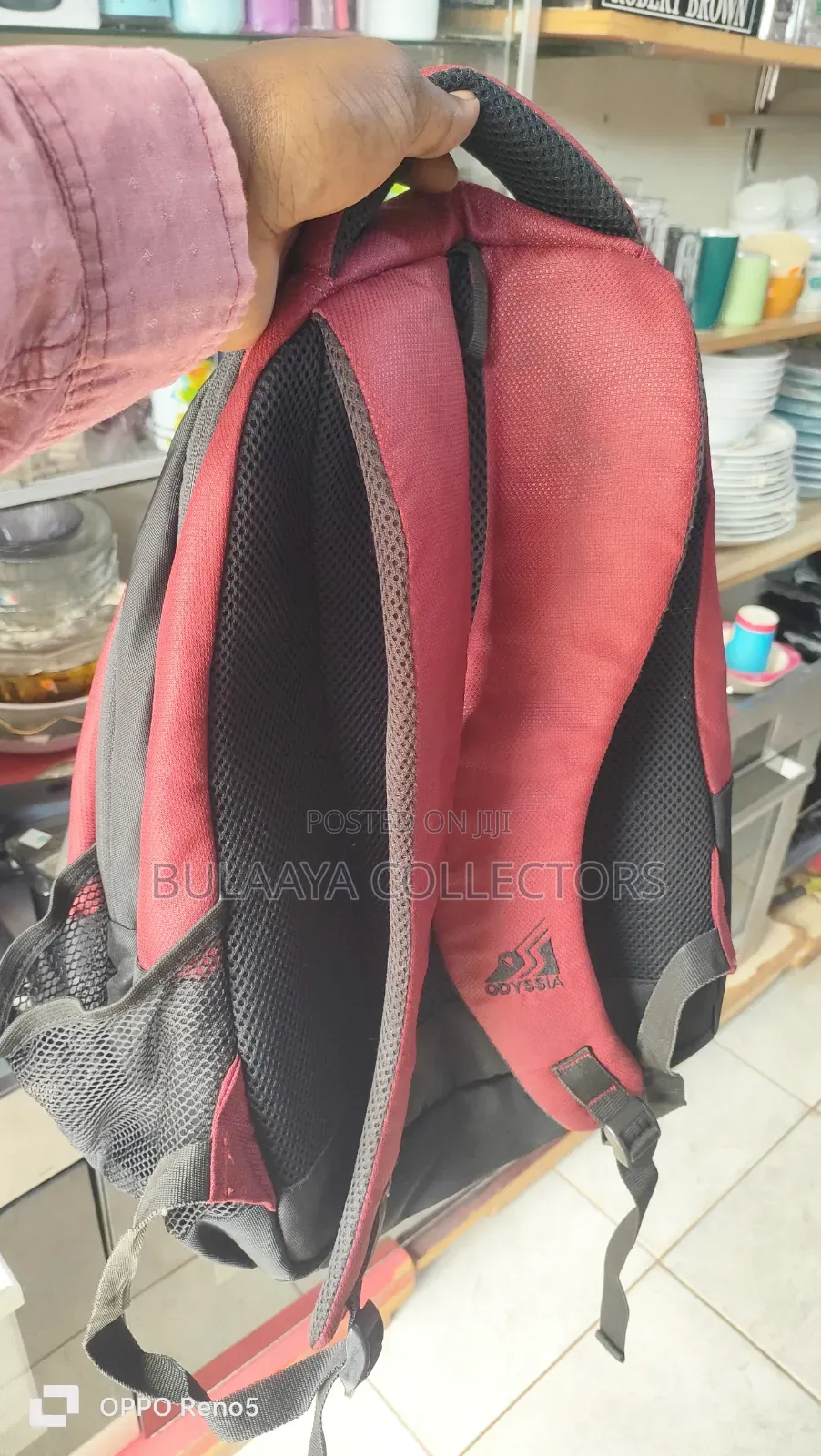 Uk Used Odyssia Brand Backpack, Red And Black In Colour.