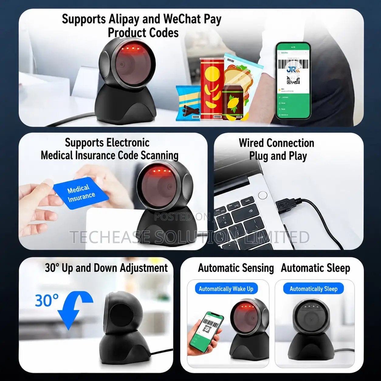 Desktop Barcode Scanner – 1d/2d Usb Barcode Qr Code Reader