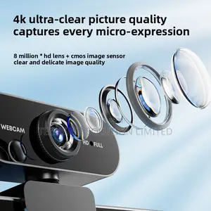 Hd Webcam With Noise-Cancelling Microphones- Plug Play Usb Camera
