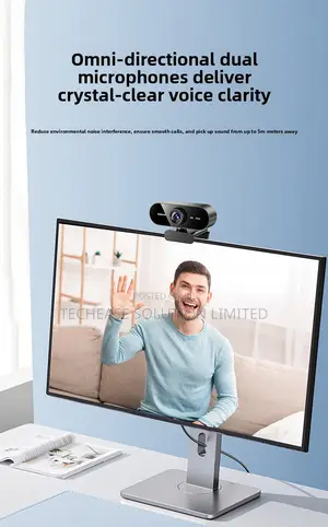Hd Webcam With Noise-Cancelling Microphones- Plug Play Usb Camera