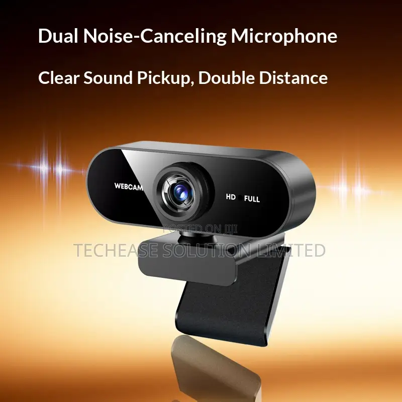 Hd Webcam With Noise-Cancelling Microphones- Plug Play Usb Camera