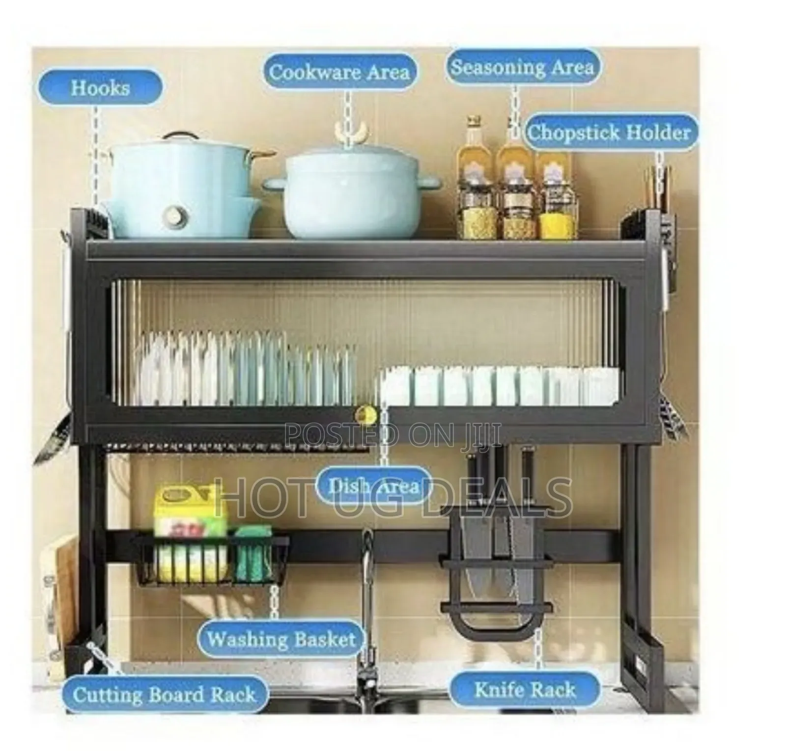 75cm - Over the Sink Dish Drying Rack Dish Drainer Kitchen Counter