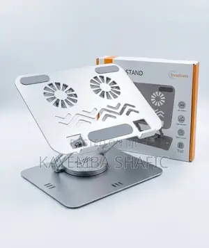 Carbon Steel Tablet Laptop Stand 360° Rotation Dual Cooling Fans