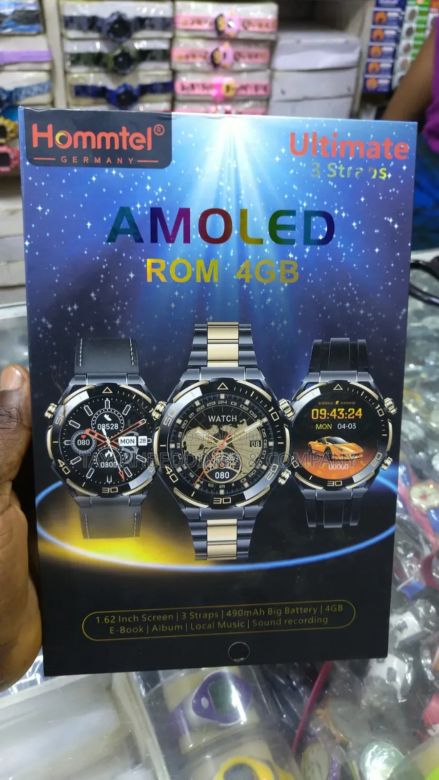 Hommtel Ultimate - 4gb Rom Smartwatch Amoled Screen With 3 Straps