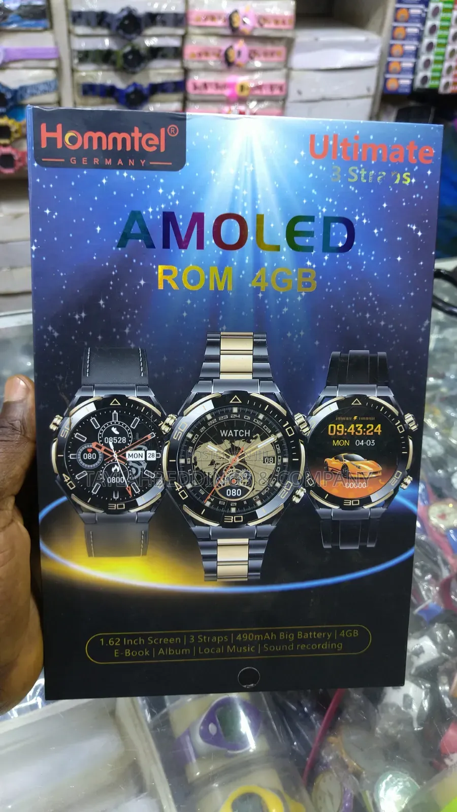 Hommtel Ultimate - 4gb Rom Smartwatch Amoled Screen With 3 Straps