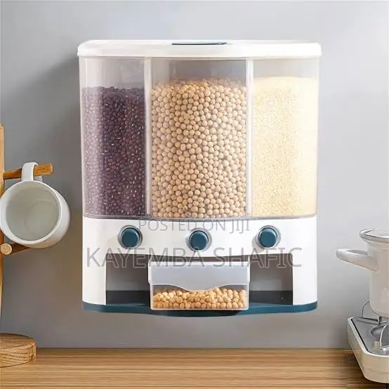 6l Multi-Grain Rice Dispenser – 3-Compartment Food Storage Box