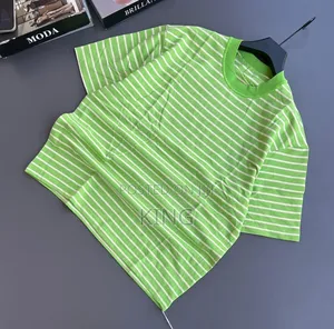 Striped T-Shirts Feature a Thick Crewneck Design