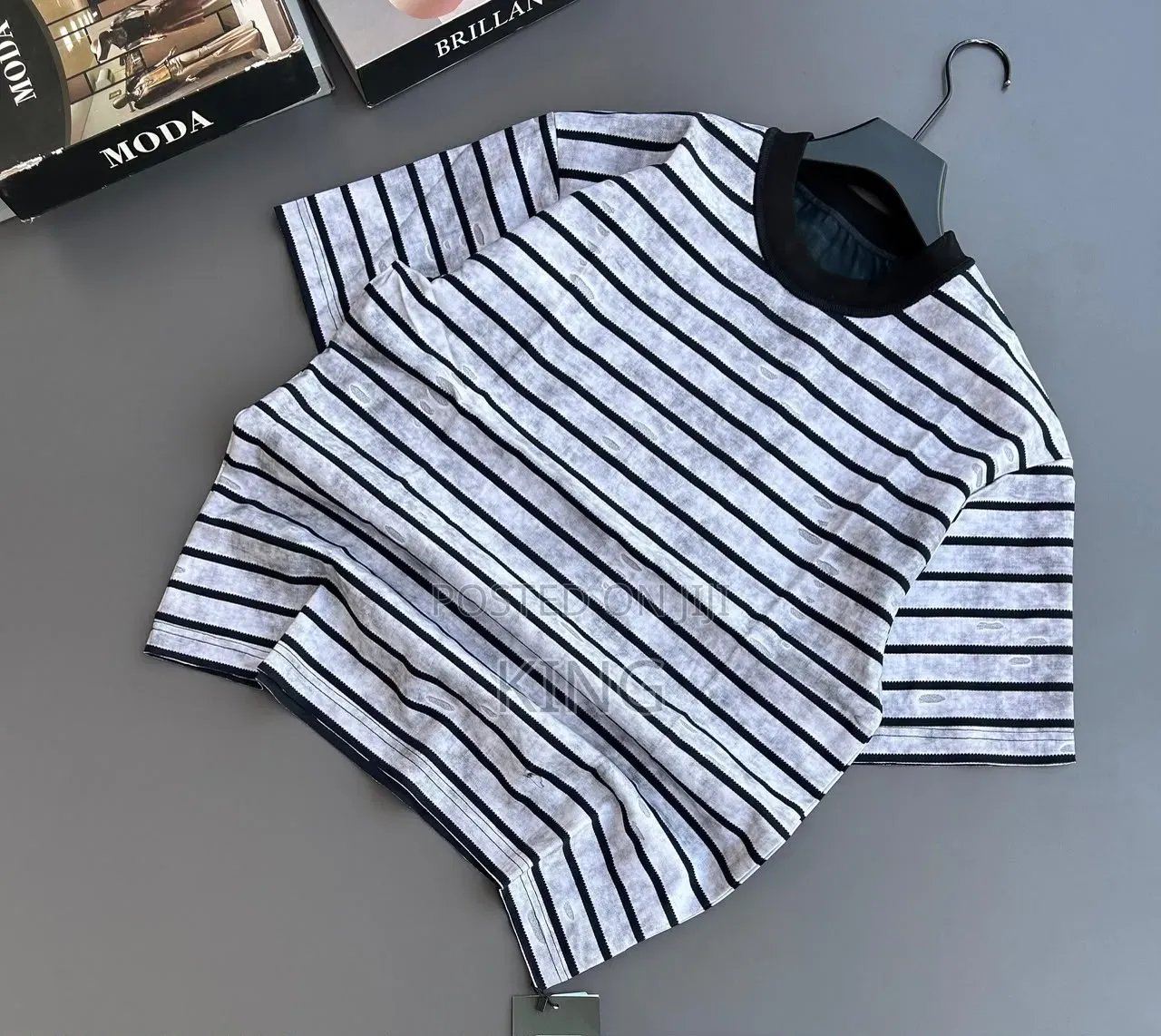 Striped T-Shirts Feature a Thick Crewneck Design