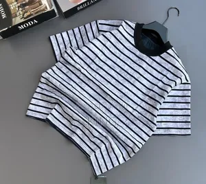 Striped T-Shirts Feature a Thick Crewneck Design
