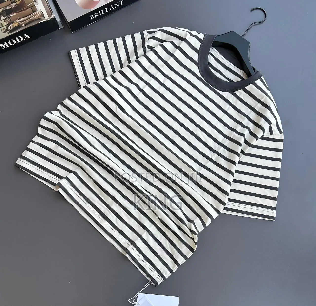 Striped T-Shirts Feature a Thick Crewneck Design