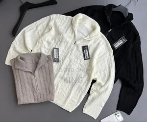 A Brand Half-Zipper Sweater Cable Knit Quarter Zip Sweater