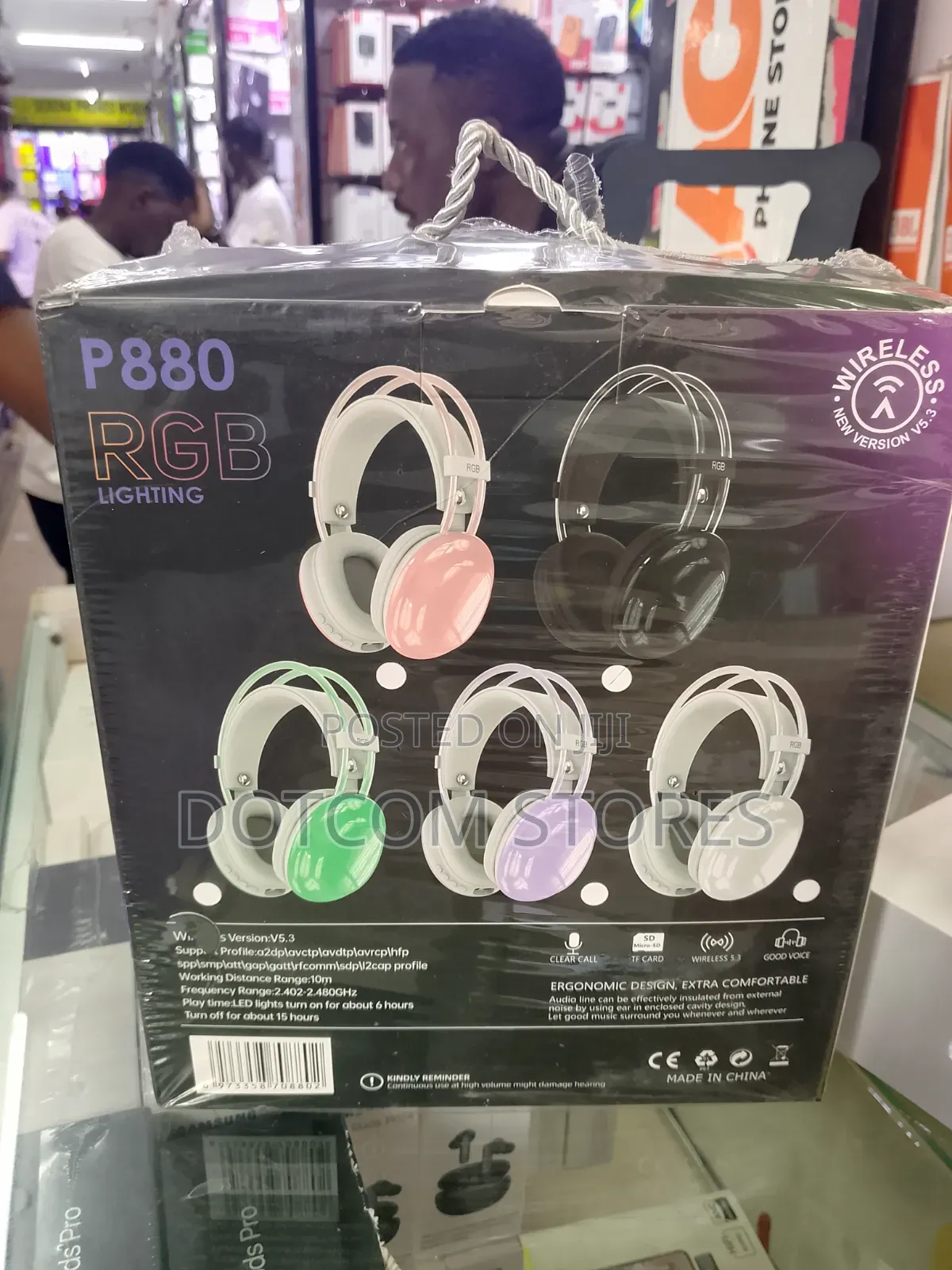 RGB Light Wireless Bluetooth Over Ear