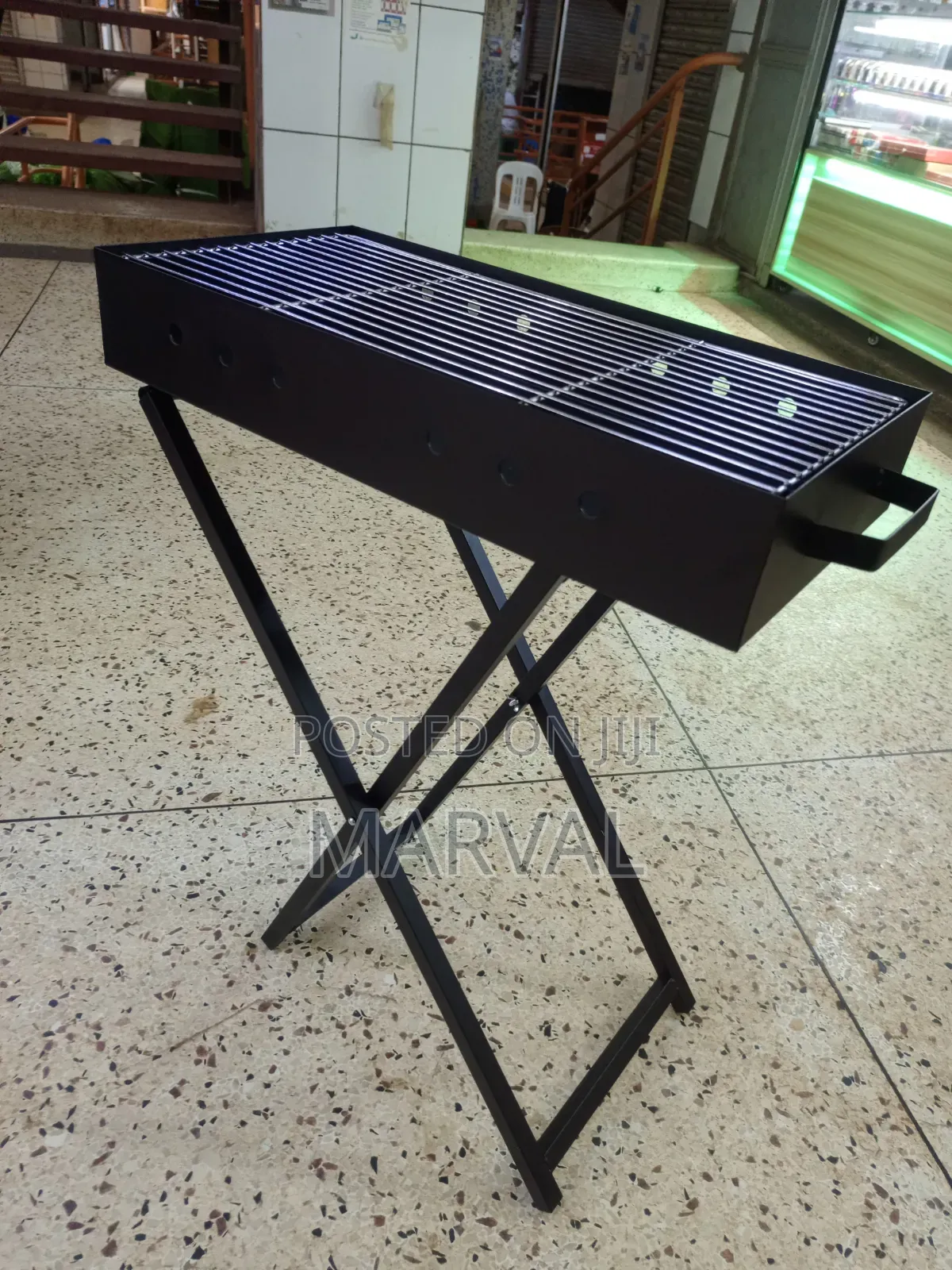 Portable, Rectangular Charcoal Barbecue Grill
