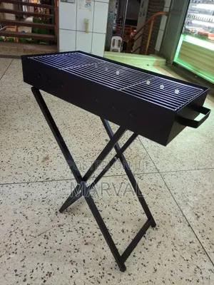 Portable, Rectangular Charcoal Barbecue Grill