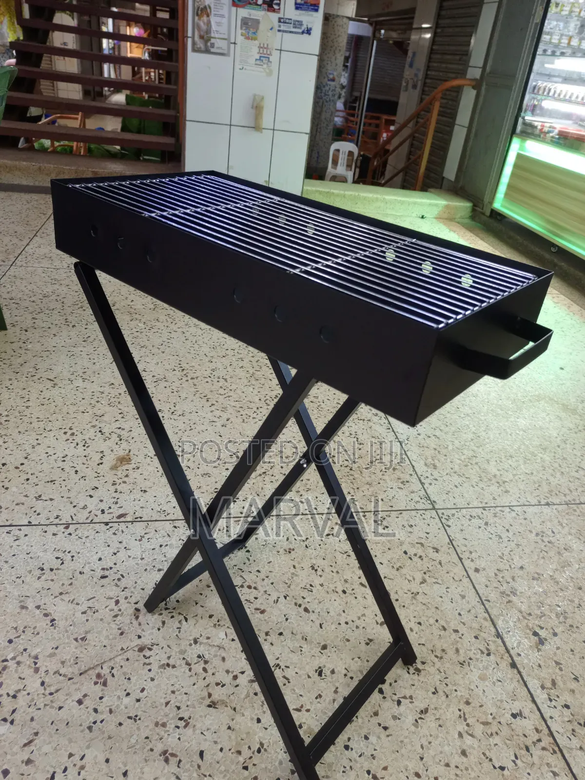 Portable, Rectangular Charcoal Barbecue Grill