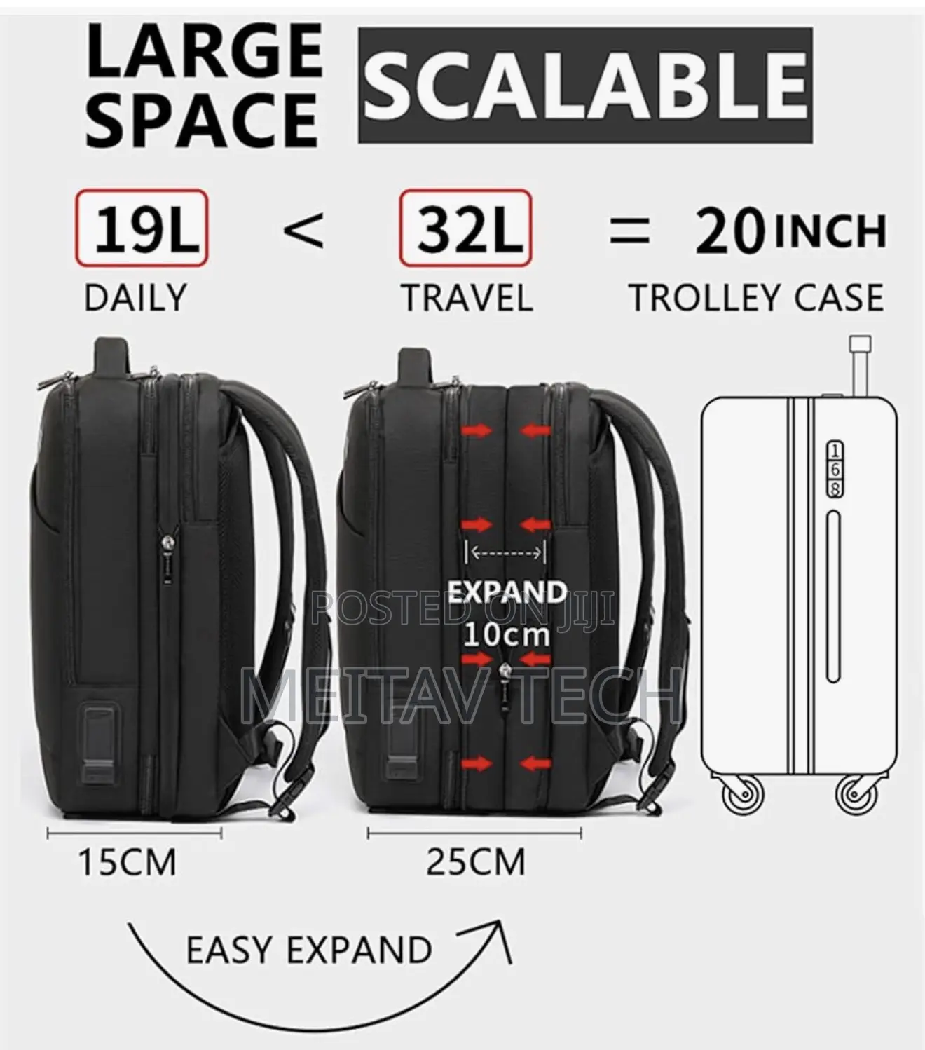 Arctic Hunter Expandable Travel Backpack