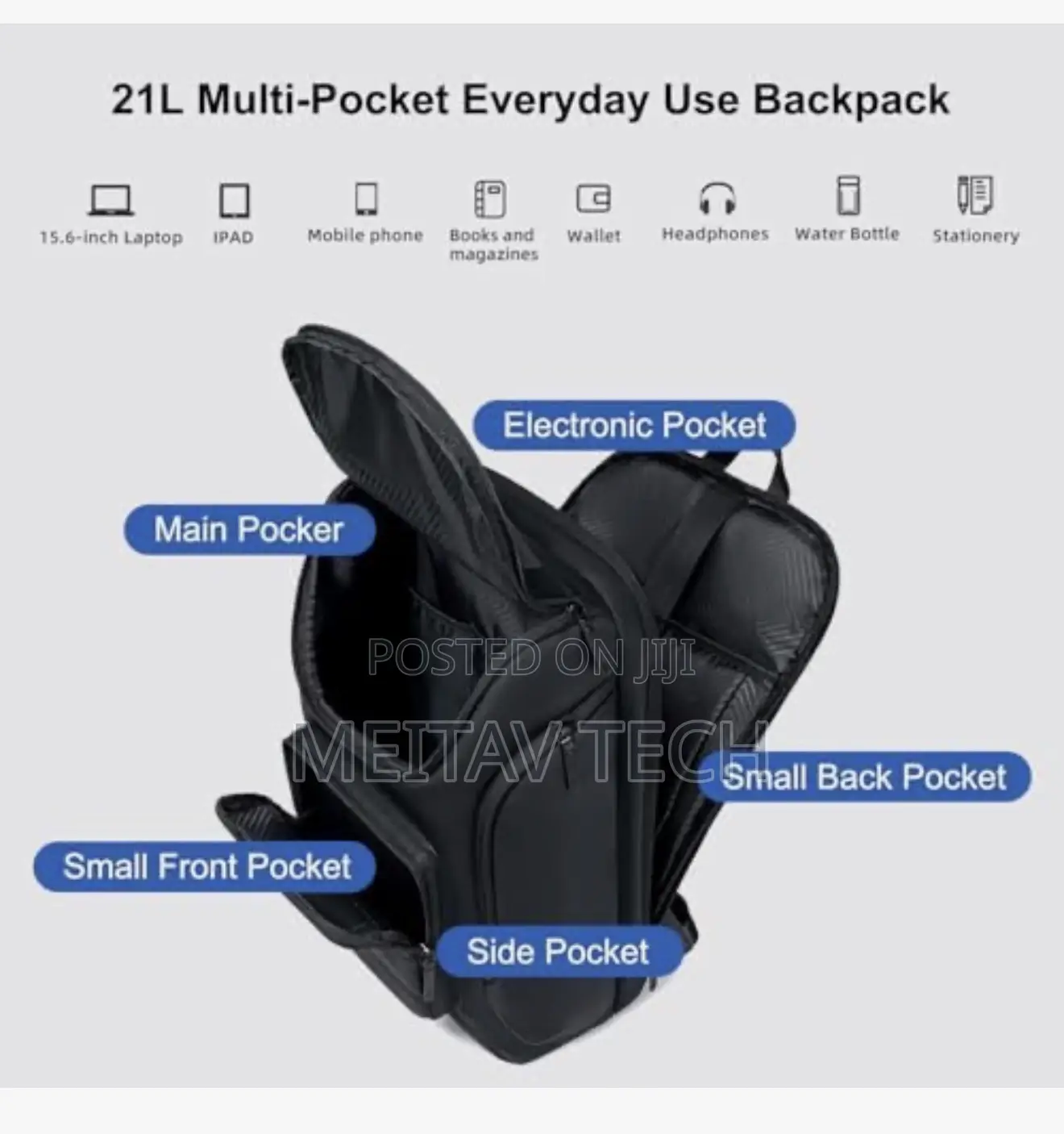 Golden Wolf Laptop Backpack for Men Stylish 21l