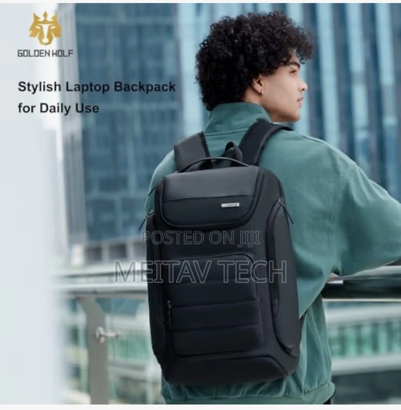 Golden Wolf Laptop Backpack for Men Stylish 21l