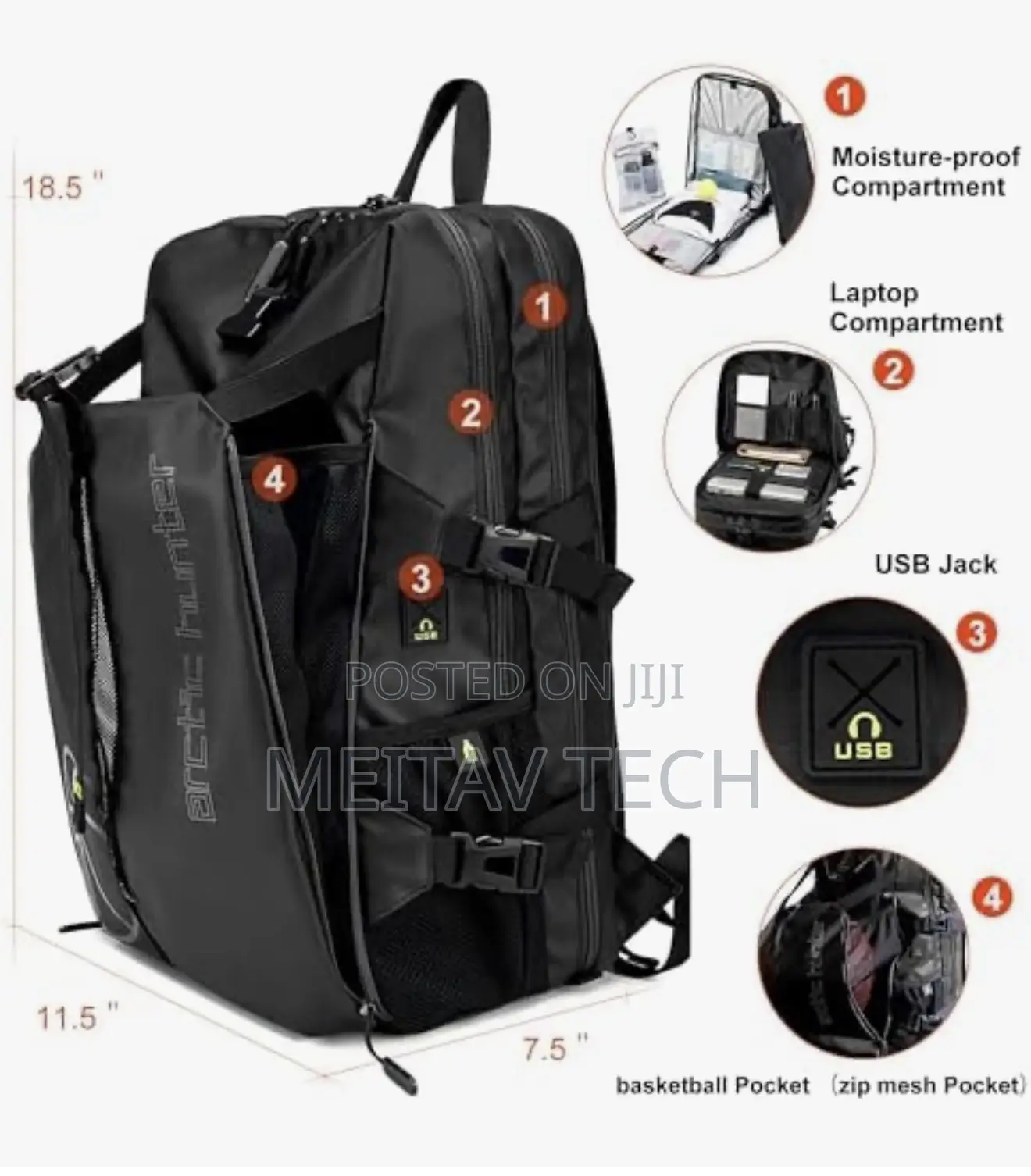 Arctic Hunter Durable Gym Sports Backpack