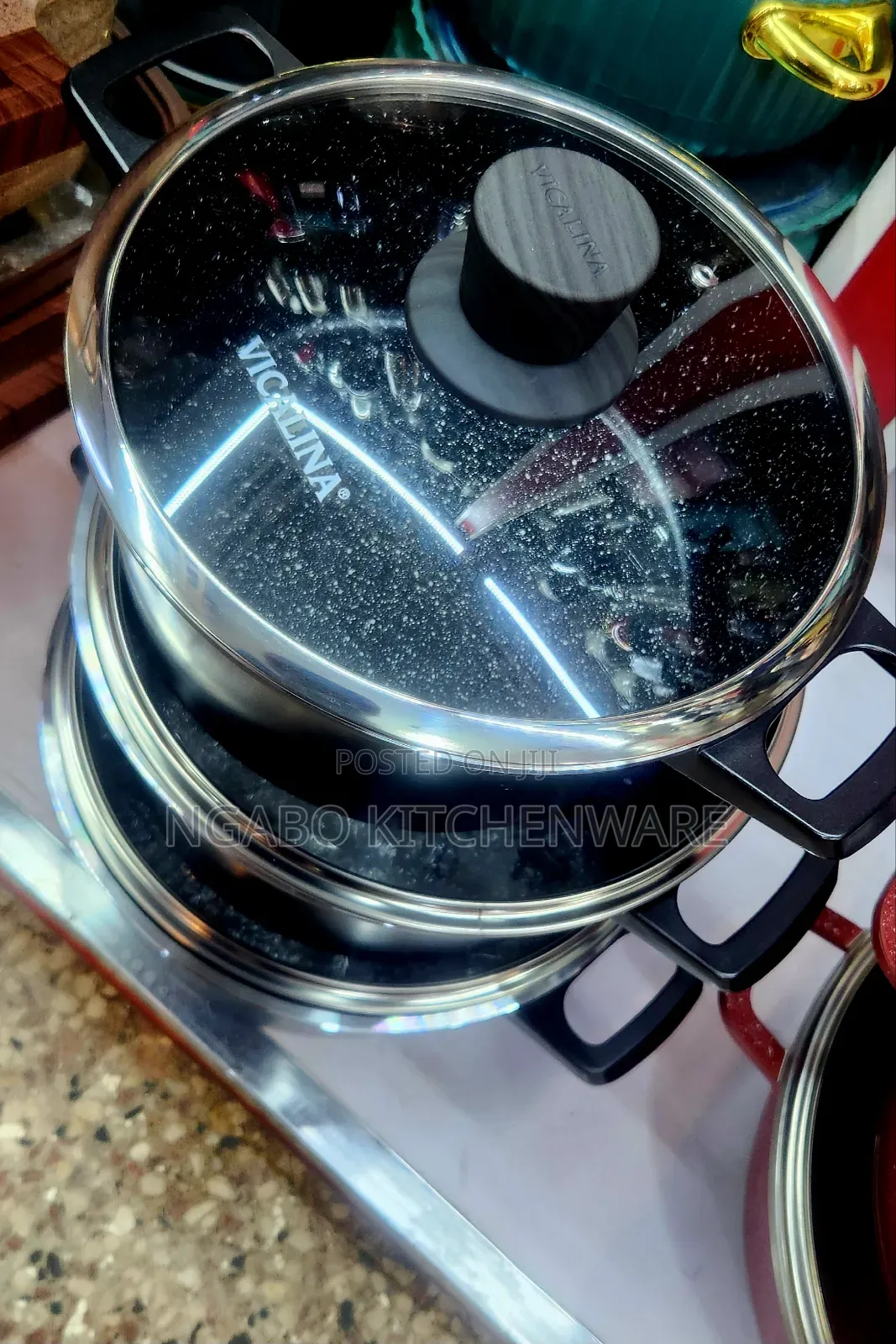 Vicalina Brand Black Non-Stick Cooking Pot Set