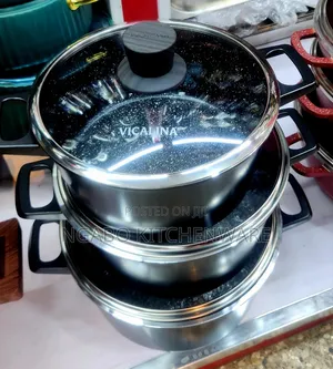 Vicalina Brand Black Non-Stick Cooking Pot Set