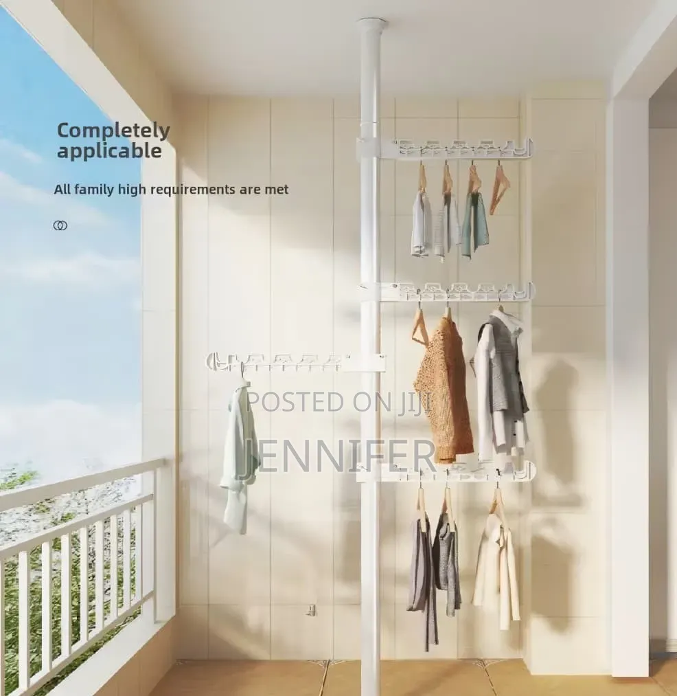 Wall-Mounted Adjustable Clothes Rack