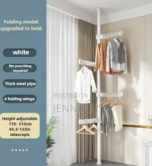 Wall-Mounted Adjustable Clothes Rack