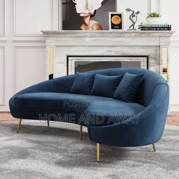Deep Blue Curved Sofa Set Couches in Any Colour From 1,500,000/-
