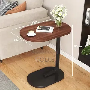 Side Table Features a Smooth Walnut-Finished Wood Tabletop