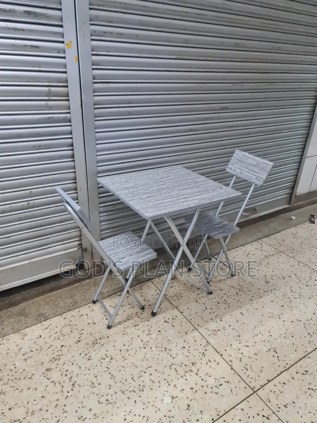 X -Shaped Foldable Wooden Reading Table and 2 Foldable Chairs