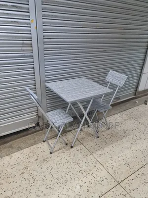 X -Shaped Foldable Wooden Reading Table and 2 Foldable Chairs
