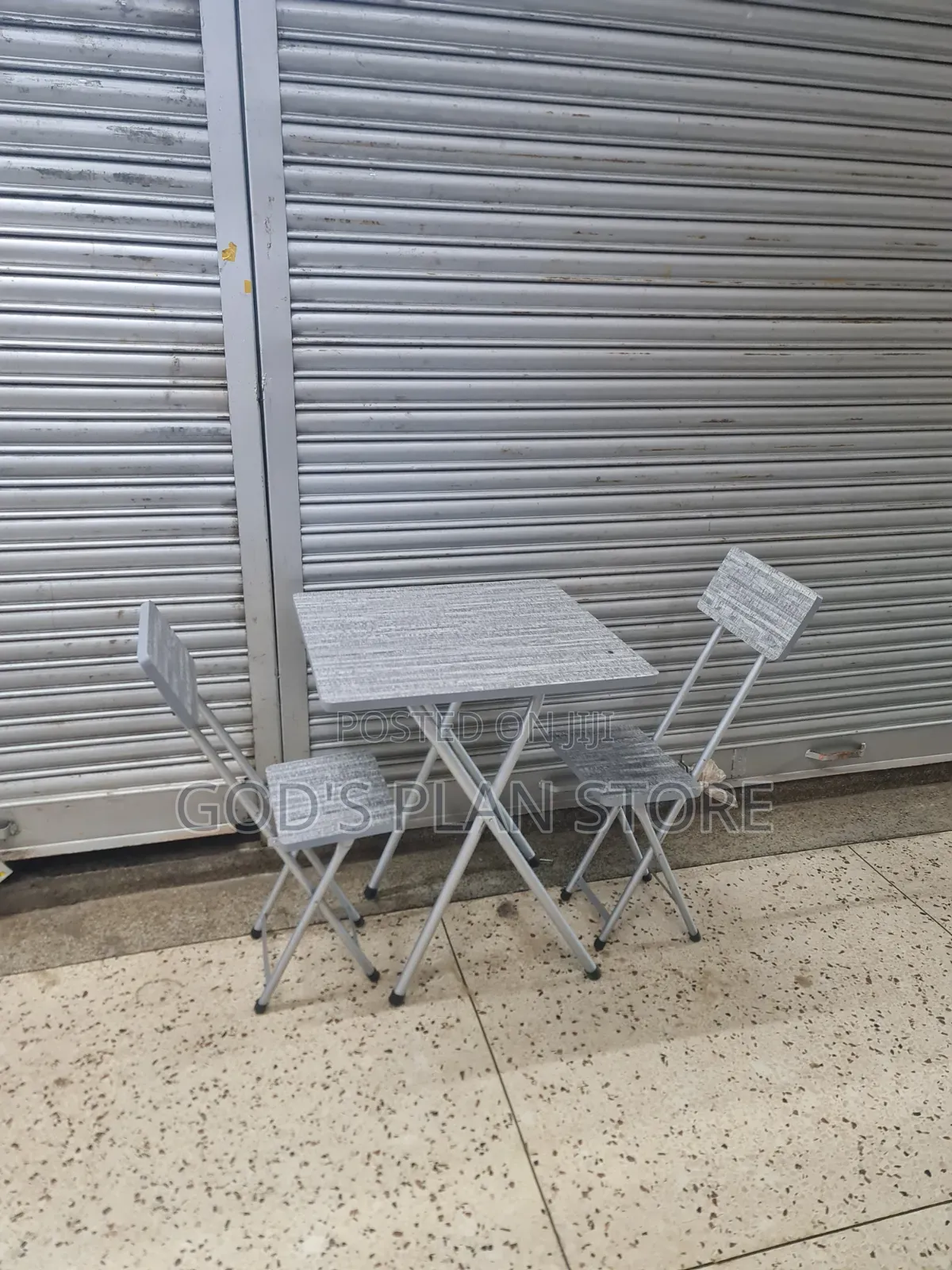 X -Shaped Foldable Wooden Reading Table and 2 Foldable Chairs