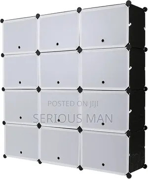 3-Column Black and White Plastic Modular Storage Rack
