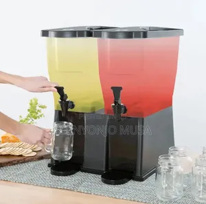 Plastic Juice Dispenser With Tap – 7 Gallon Clear Beverage Server.