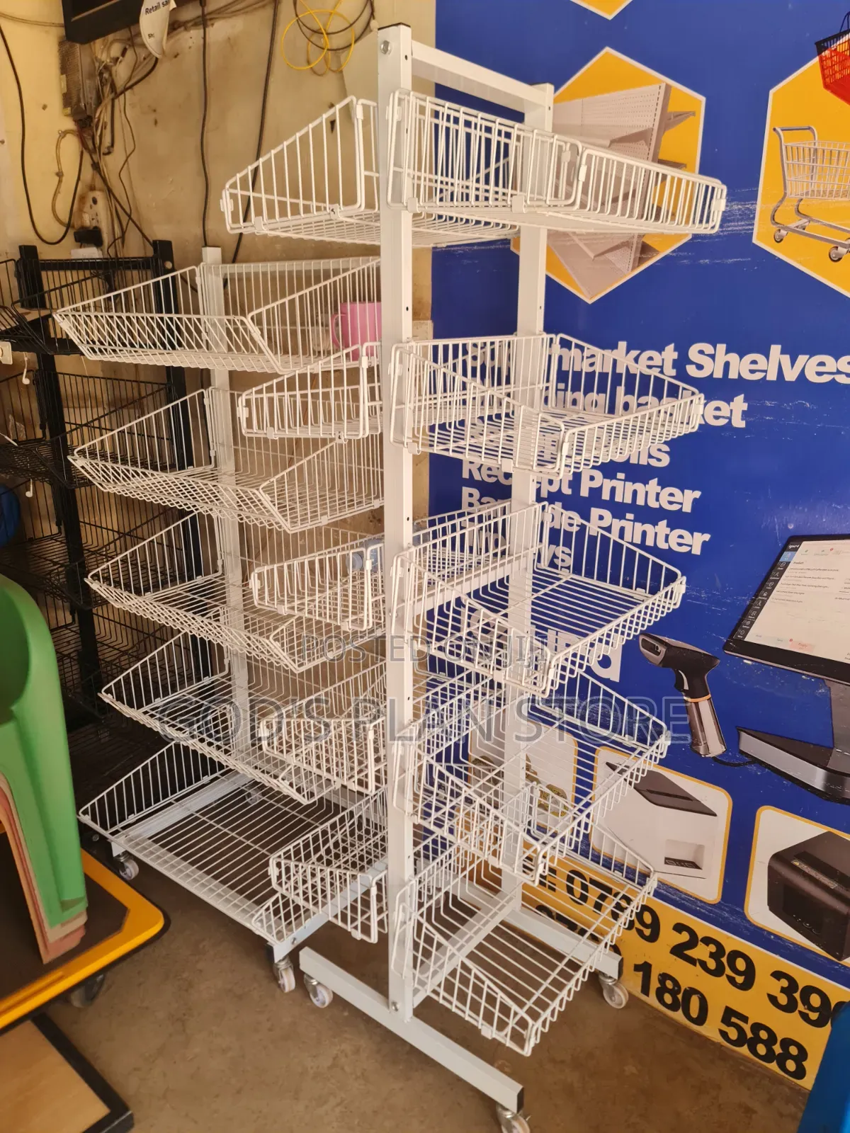 Metallic Supermarket Display Trolley/Display Baskets