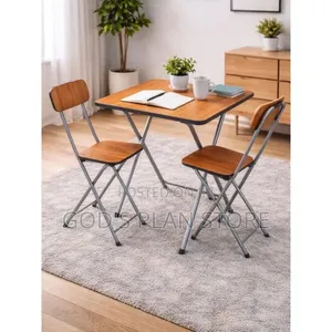 Multi Colored Wooden Foldable Reading Table and 2 Chairs