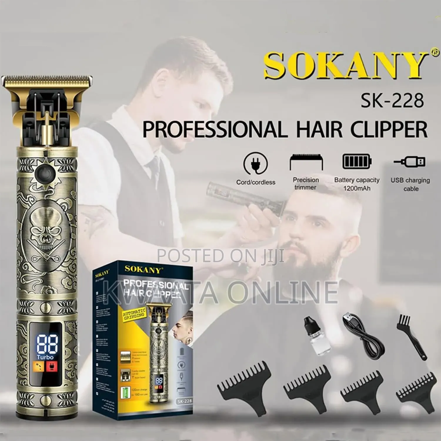 Sokany Sk-228 Professional Shaver Gold Led Display
