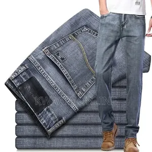 Mens Fashion Jeans Straight Stretch Comfortable Breathable