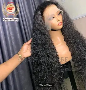 13*4 Water Wave Peruvian Human Hair 36 Inches Black Human Hair