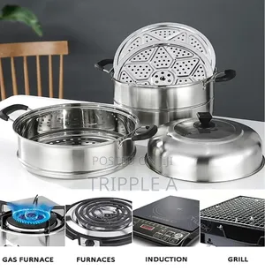 Multi Layer Boiler Cookware Steamer Pot 3 Tiers