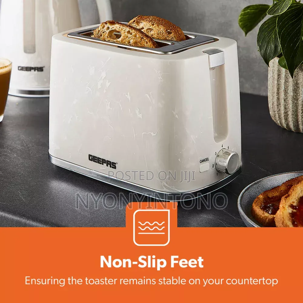 Geepas 36555 2 Slice Bread Toaster/Marble Color