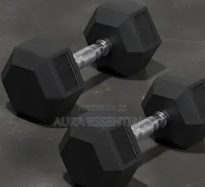 Pair of 30 Kg Rubber Coated Hex Dumbbell