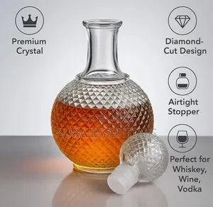 Clear Glass European Style Round Decanter With Lid