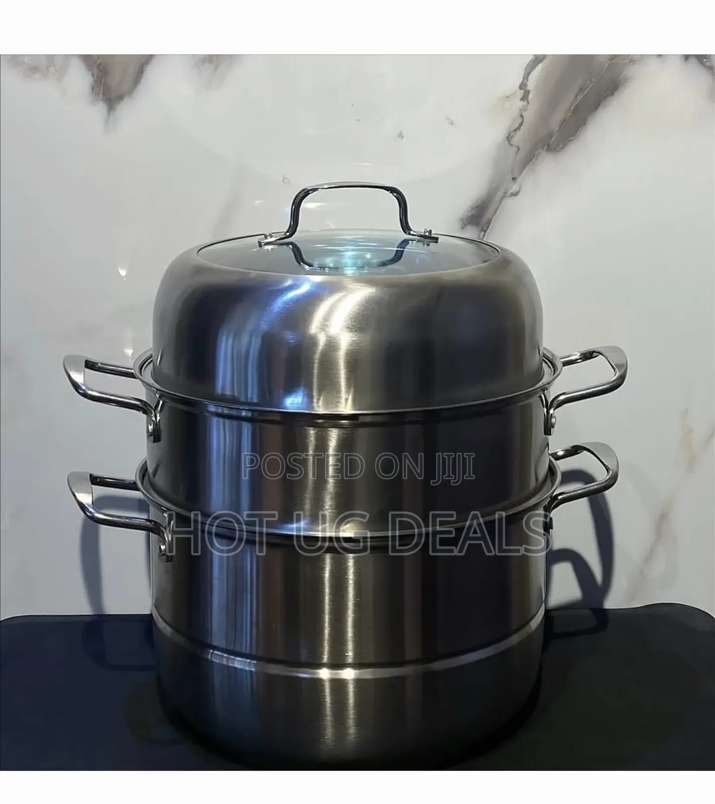 30cm - 3 Layer Food Saucepan And Steamer Soup Pot -silver.