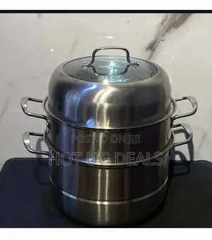 30cm - 3 Layer Food Saucepan And Steamer Soup Pot -silver.