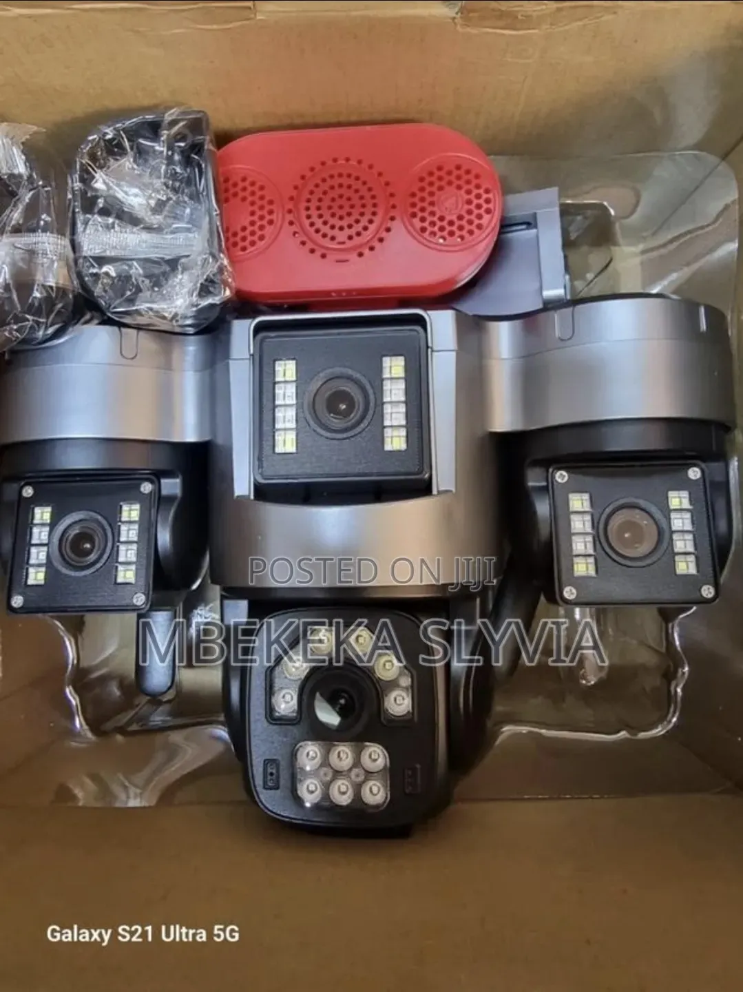 4lens Solar Security Camera With 2 Solar Panels Siren