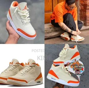 Nike Air Jordan 3 Retro "Starfish" Sneakers in a Fossil, Sail,