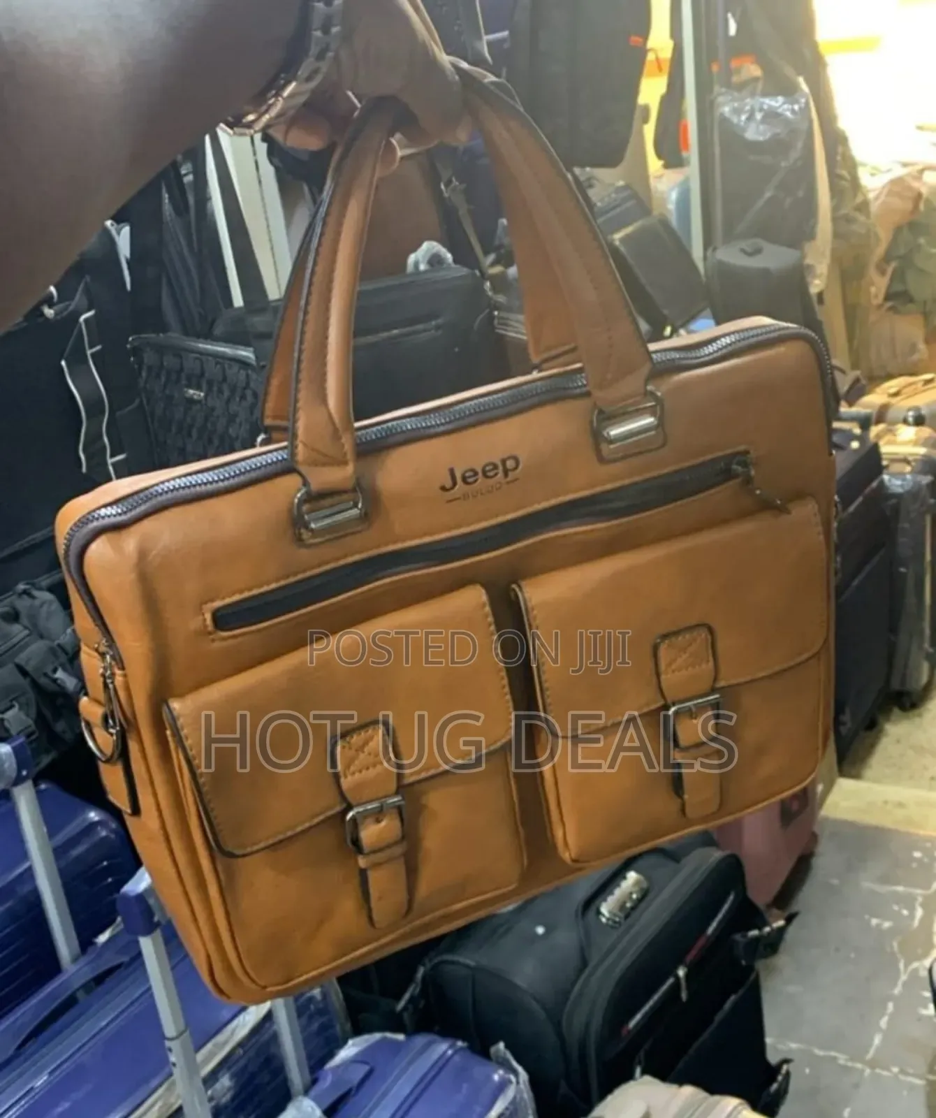 Jeep Office Documents and Laptop Bag - Brown