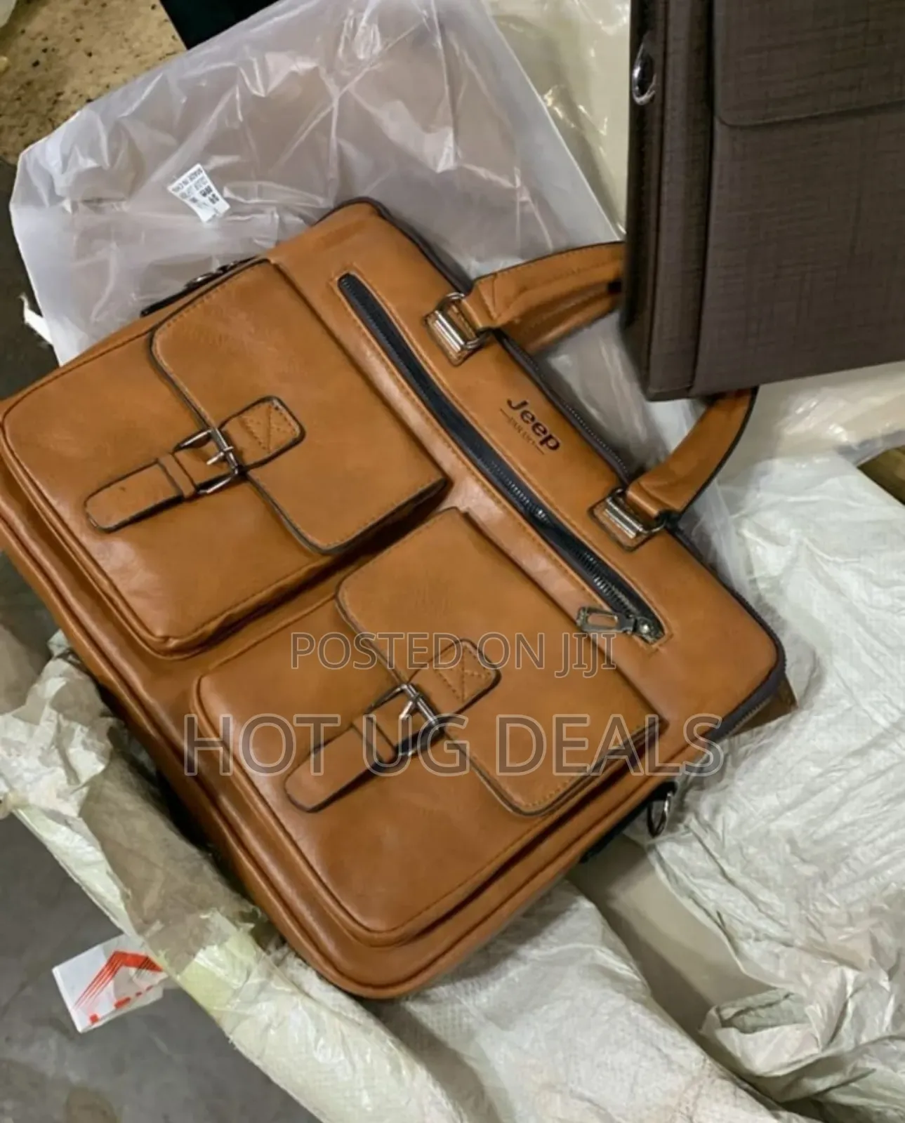 Jeep Office Documents and Laptop Bag - Brown